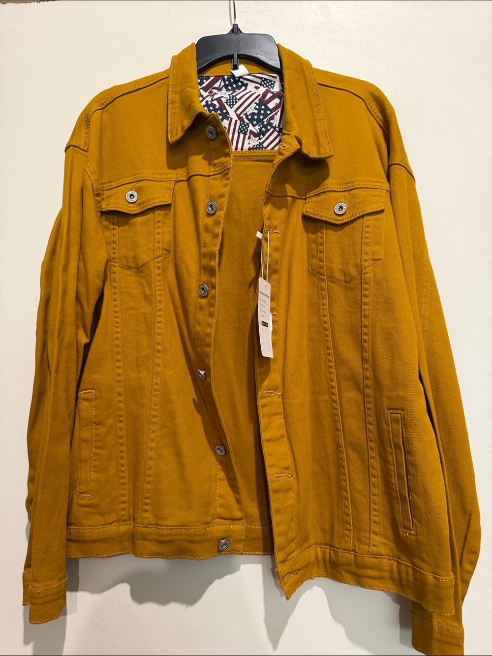 Women’s Mustard Yellow Denim Jacket - Classic Button-Front Jean Jacket